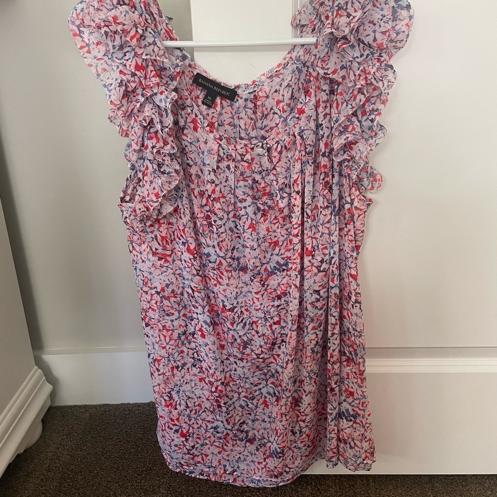 Banana Republic, red white and blue blouse.